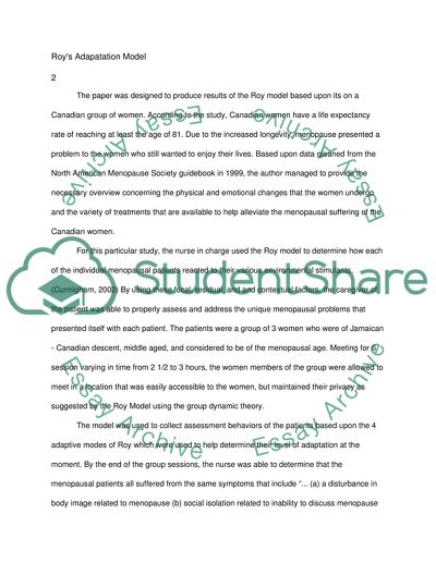 Roys Adapatation Model