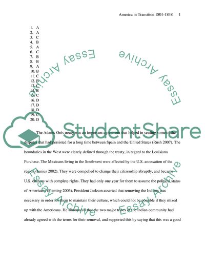 America in Transition 1801-1848