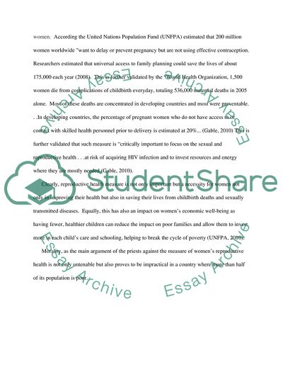 Reproductive Health as A Womans Issue