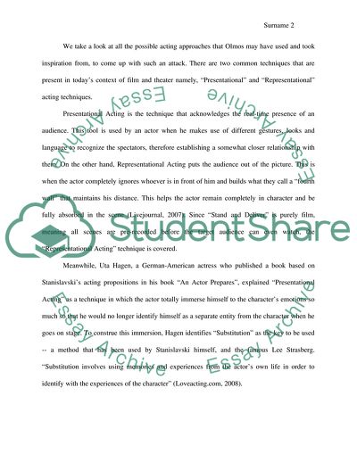 Acting Tools in Stand and Deliver