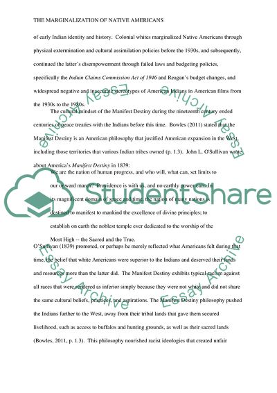The Marginalization of Native Americans Before and After the 1930s
