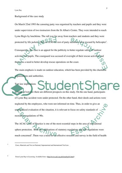 Lyme Bay and Tort Law