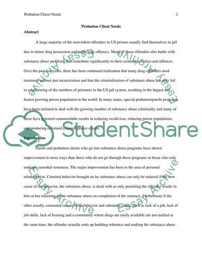 Probation Client Needs