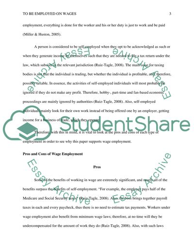 To be emloyed on wages