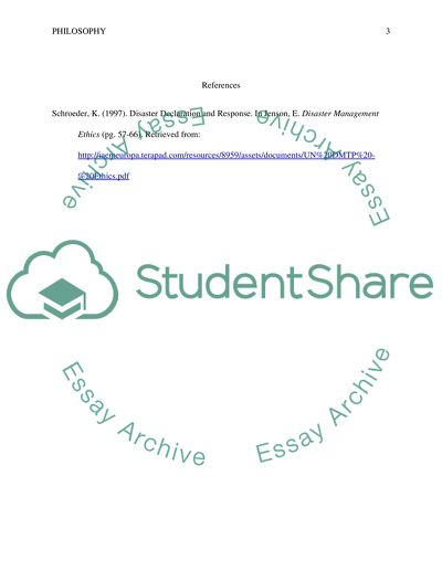 Ethics of Disaster Planning and Response