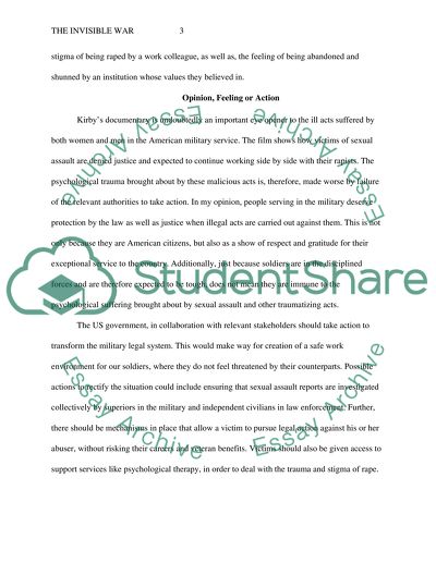 Revising the Movie Invisible War by Kirby Dick