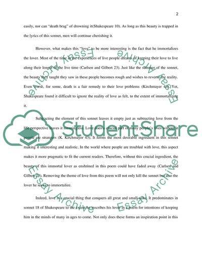 British Literature; Shakespeare&apos;s Sonnets