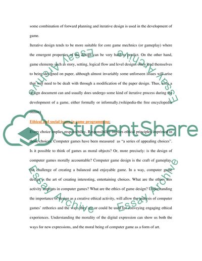 Designing a Video Game