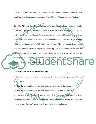 Introduction to Biometric Identification Database
