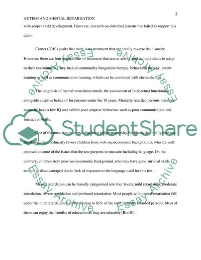 Autism and Mental Retardation