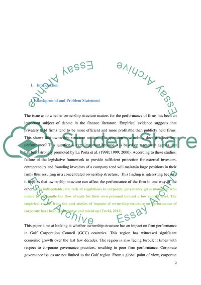 Ownership structure and Firm performance: evidence from GCC countries