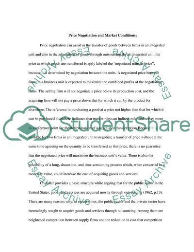 Government Procurement Through Price Negotiations