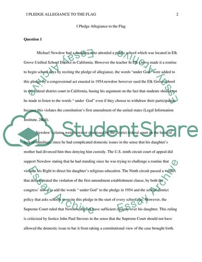 Suit about Pledge of Allegiance