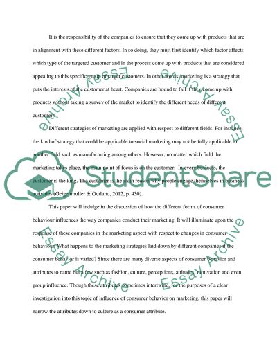 Consumer Behavior and Marketing