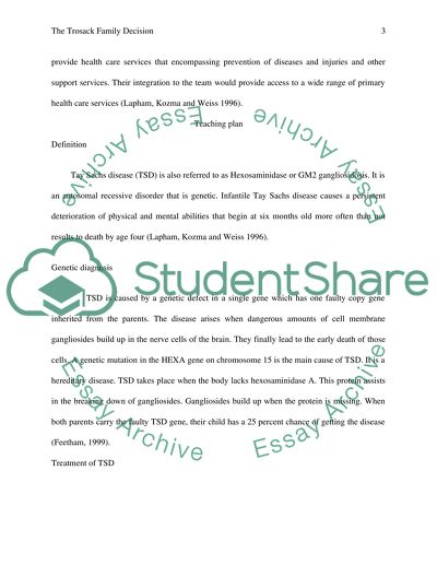 The Trosack Family Decision