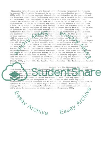 Performance Management Seminar