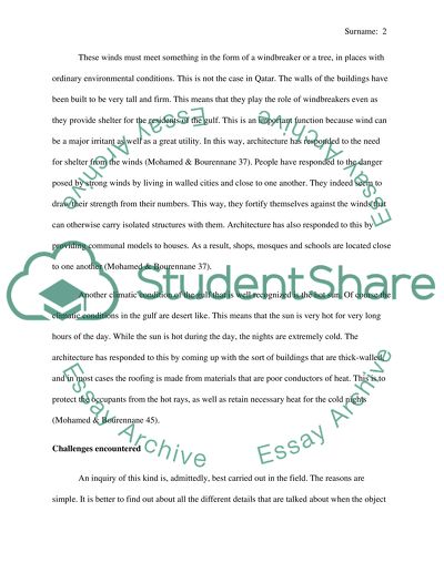 Assessment of Qatari Traditional Architecture Responsiveness to the Environment