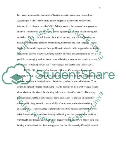 Preventing Noise Induced Hearing Loss in Children