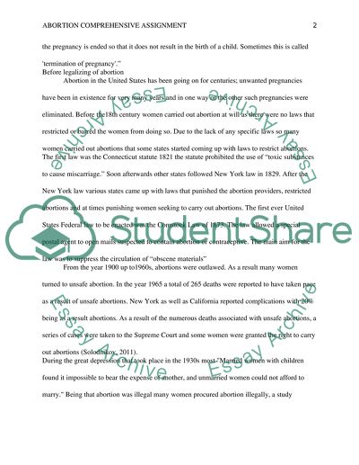 History of Abortion in the United States