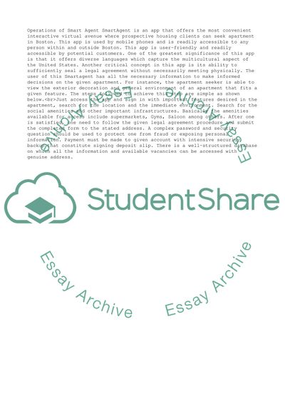 Operations of Smart Agent