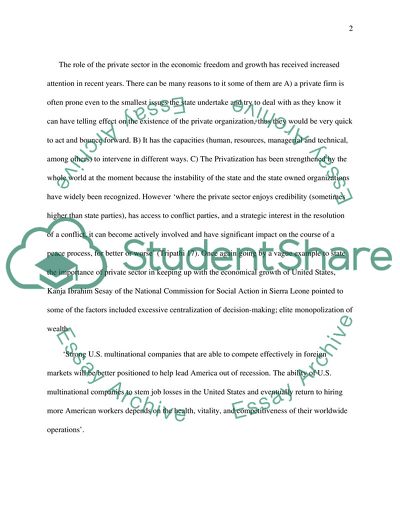 Democratic Private Sector Economy in the USA