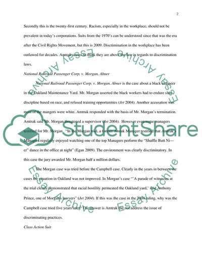 The Allegation of Discrimination of Amtrak