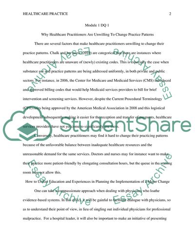 Why Healthcare Practitioners are Unwilling to Change Practice Patterns