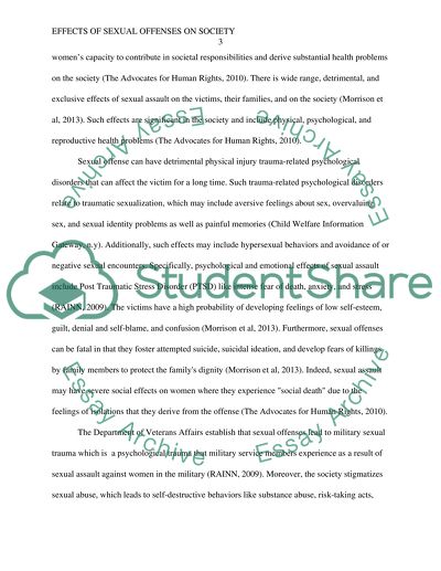 Effects of Sexual Offenses on Society