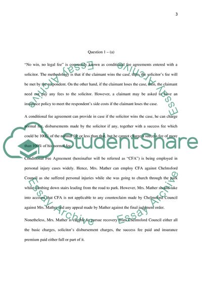 Civil Litigation: Conditional Fee Agreement