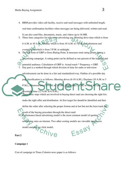 Cost of Campaign in Times Colonist News Paper