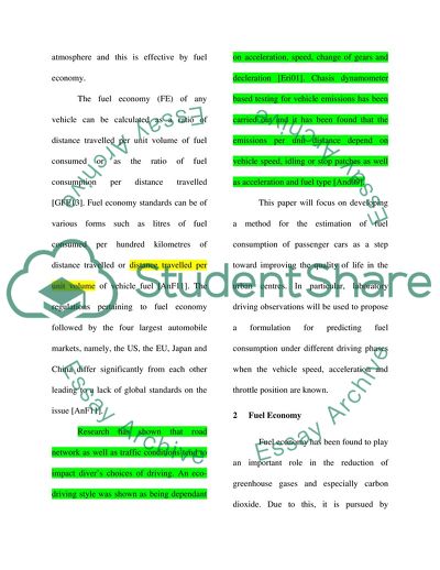 Development of Mathematical Model to Calculate Fuel Consumption of Passenger Cars