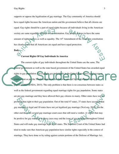 The Debate Regarding Gay Rights