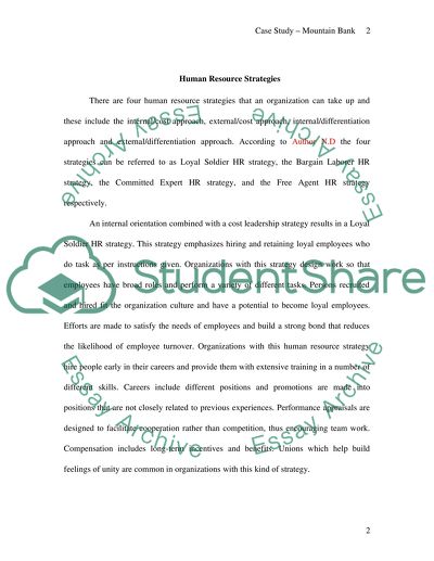 Case Study - Mountain Bank