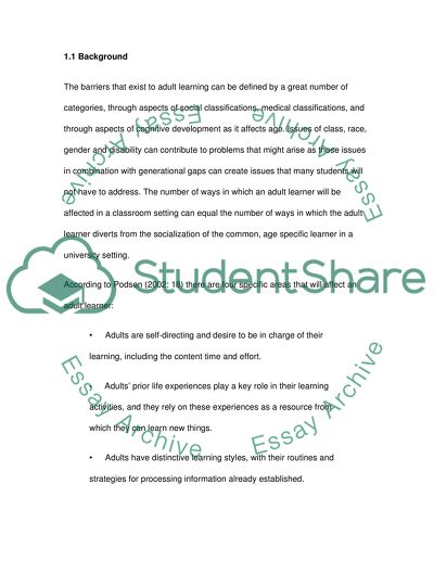 Barriers in Adult Learning
