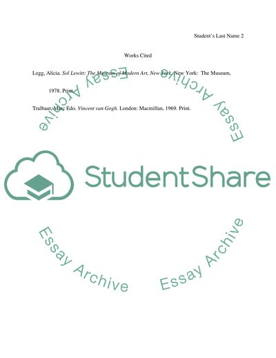 Compare and contrast the use of line in the works of Vincent van Gogh and Sol Lewitt
