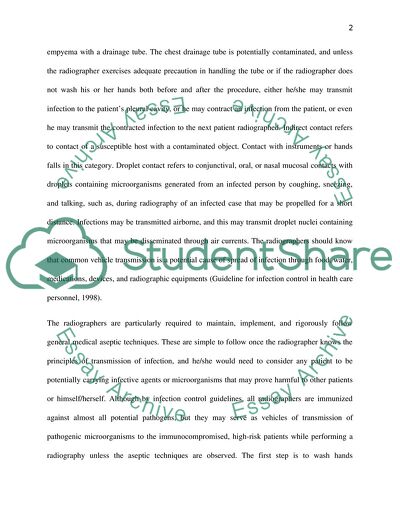 Role of Radiographer in the Areas of Infection Control and Prevention