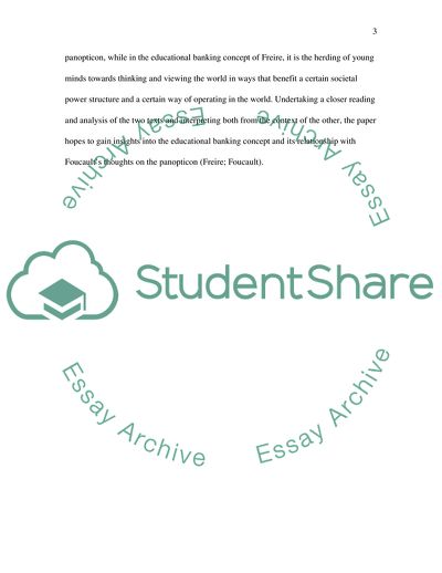 Freires Banking Concept of Education Through the Lens of Foucaults Panopticism