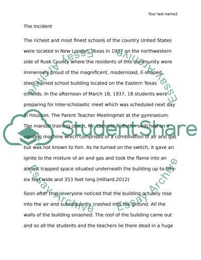 Historical Fires School Fire New London, TX