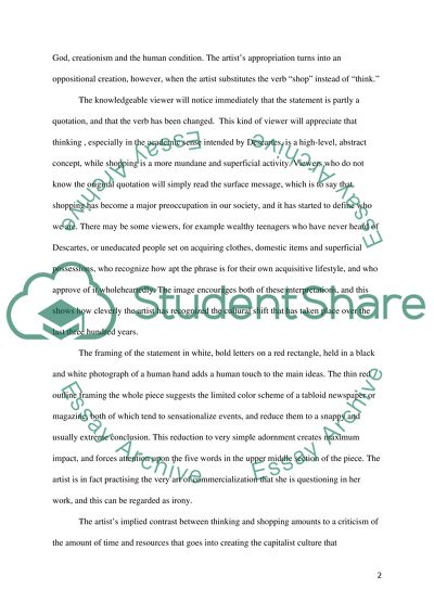 Viewers and Meanings: Barbara Kruger I shop therefore I am