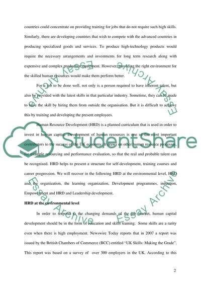 How Crucial is Human Resource Development to the Economy of Britain