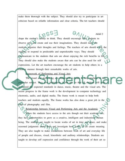 Performing and Visual Arts Standardization