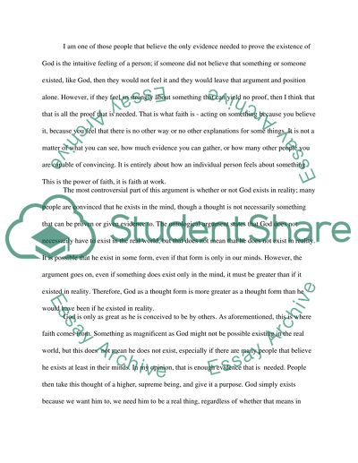 The Four Arguments for the Existence of God