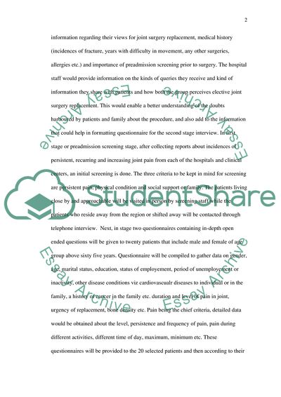 Screening Patient for Elective Point Surgery Replacement
