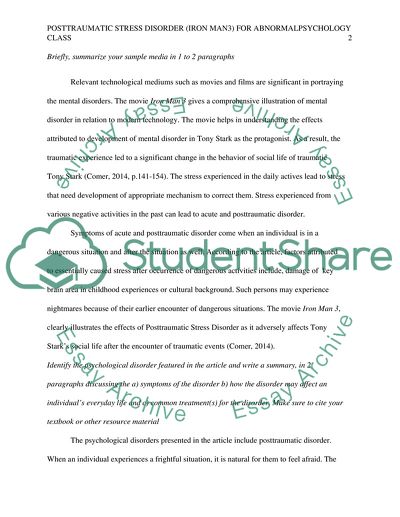 PSD for an Abnormal Psychology Class