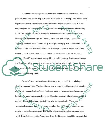 Did the Treaty of Versailles make World War II Inevitable