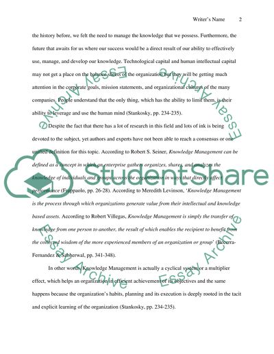 Definitions of Knowledge Management