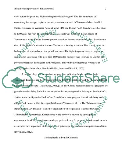 Incidence and Prevalence: Schizophrenia