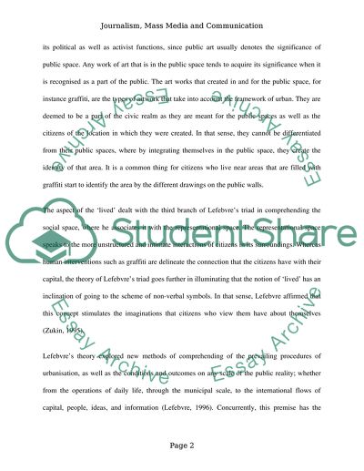 Lefebvres Ideas about Social Space Imply a Re-Evaluation of the Graffiti Role in the City Politics