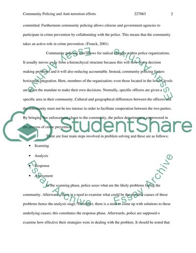 Community Policing and Anti-terrorism