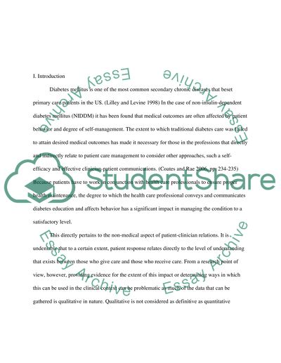 Evaluating Ideas in Diabetes Patient Management